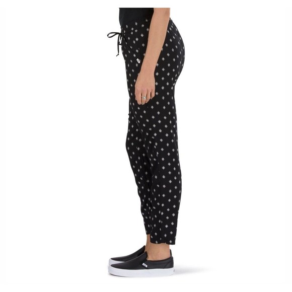 Women’s Vans Austin Ankle Pants Lightweight Black Diamond Juniors Sz Large Crop - Picture 2 of 13